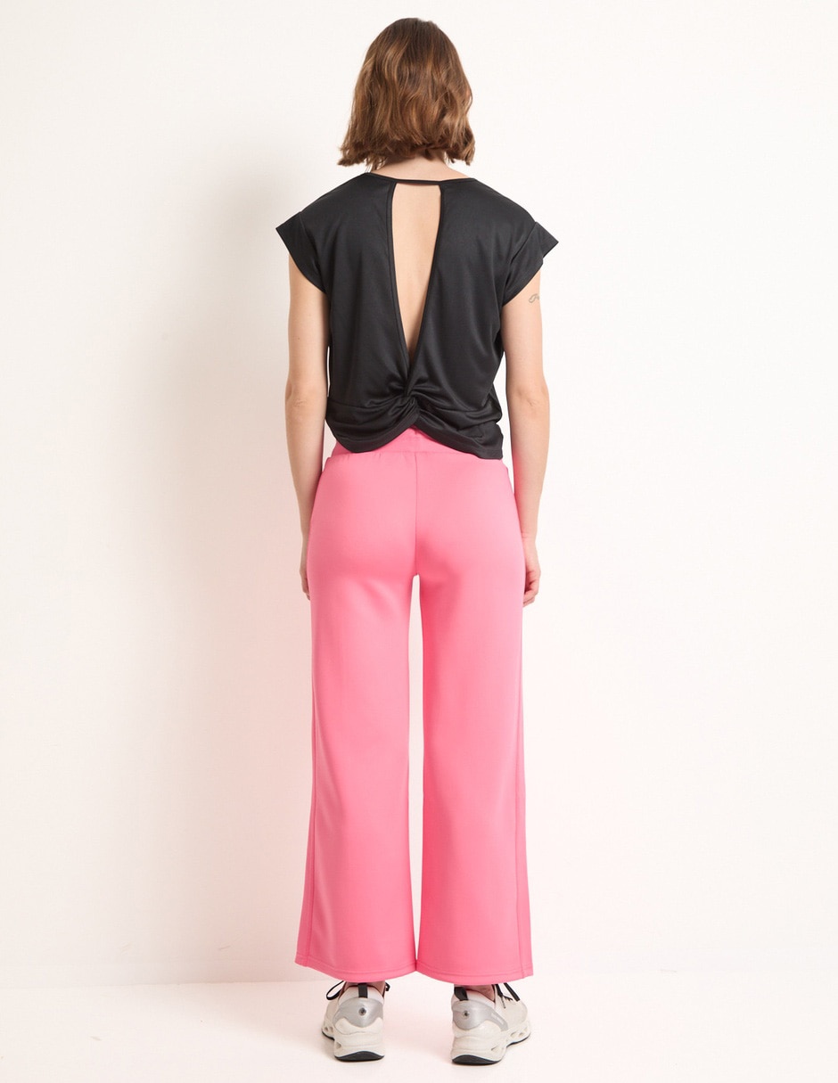 Pants straight con jareta para mujer