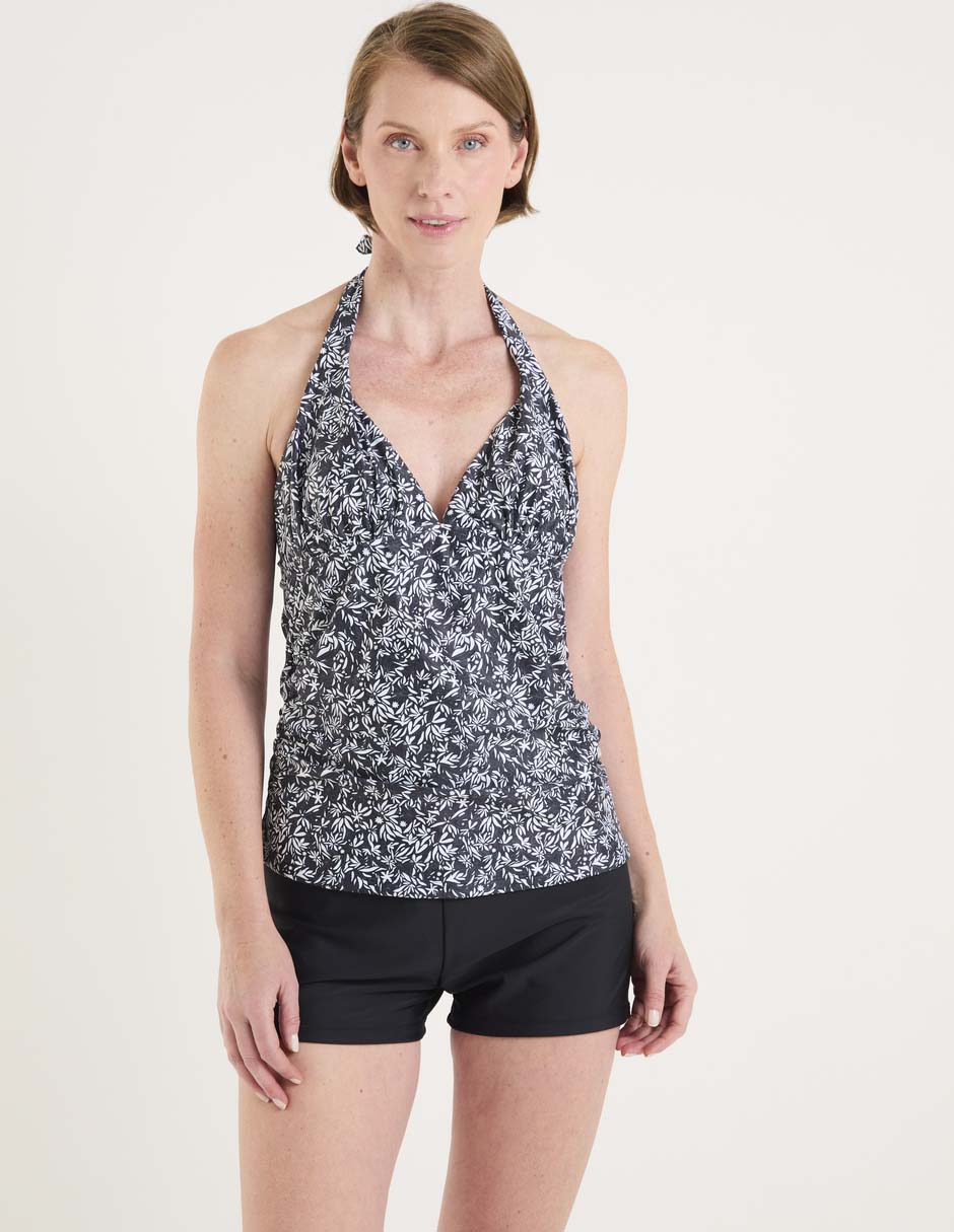 Traje de baño short estampado floral para mujer