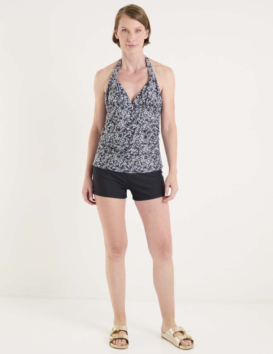 Traje de baño short estampado floral para mujer 3