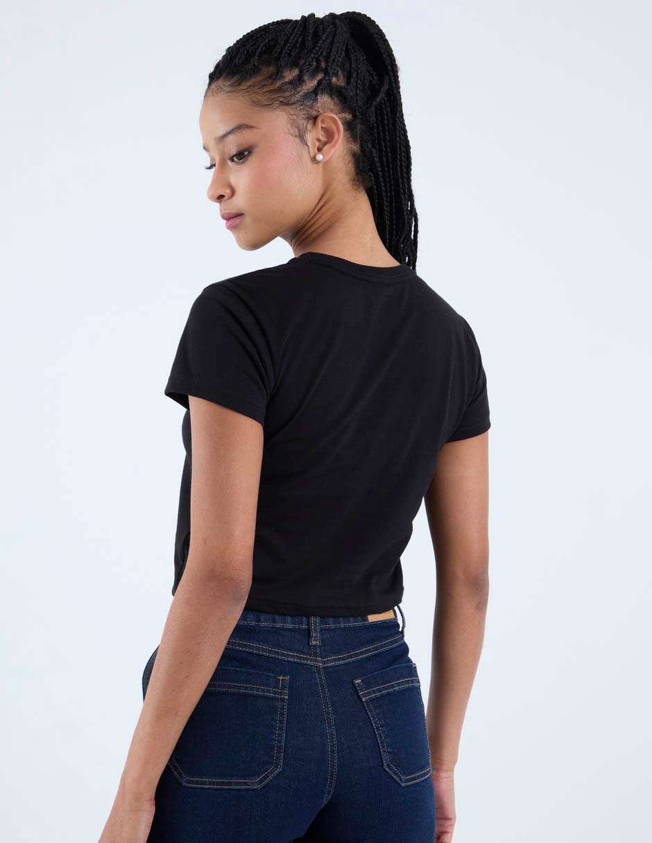 Playera manga corta cuello redondo para mujer 6