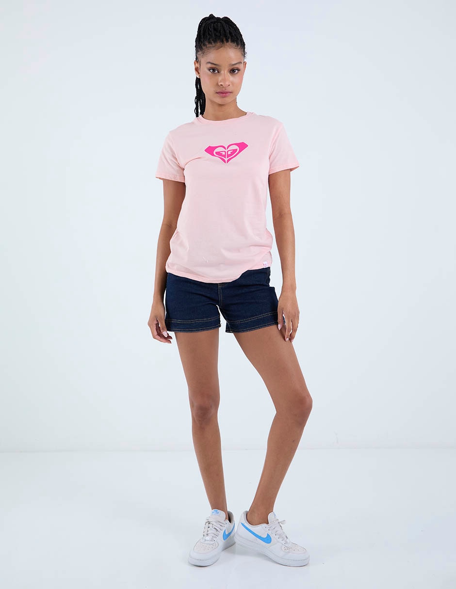 Playera manga corta Roxy cuello redondo para mujer
