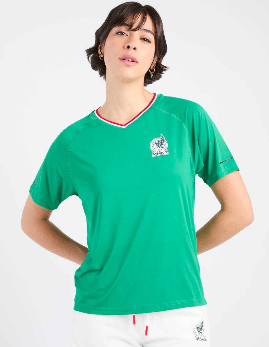 Playera deportiva para fútbol Selección Nacional de México de mujer Playera deportiva para fútbol Selección Nacional de México de mujer