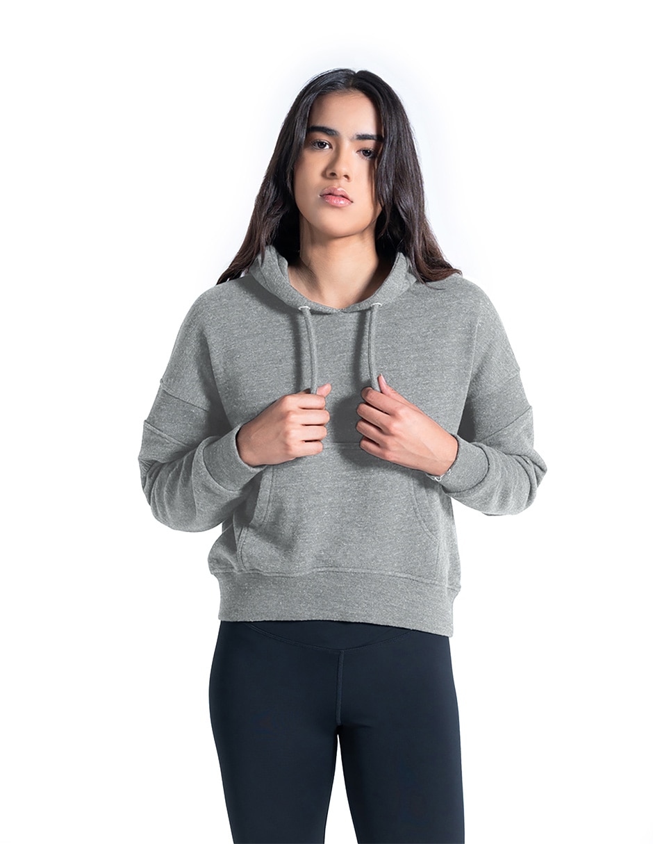 Sudadera para entrenamiento fitness con capucha y bolsa para mujer