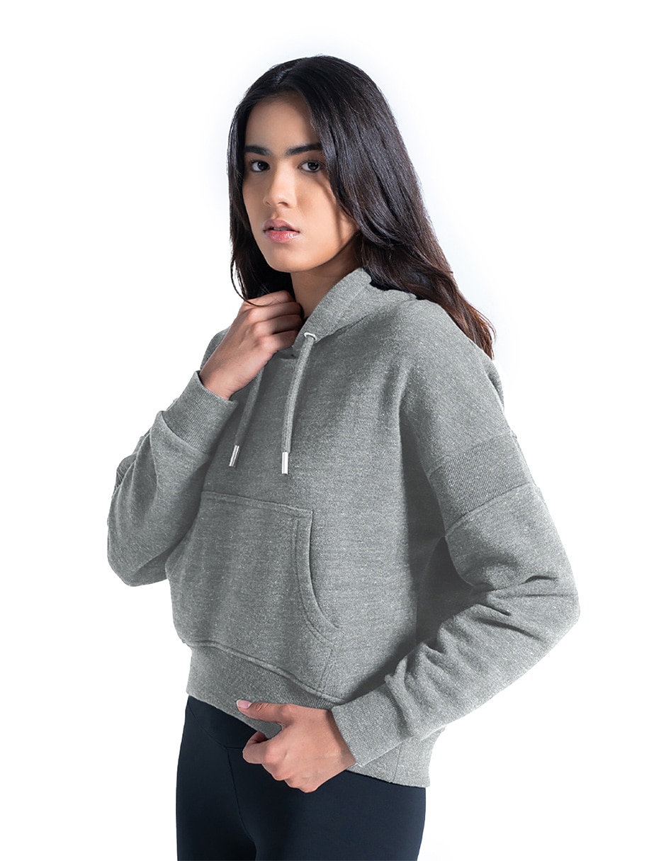 Sudadera para entrenamiento fitness con capucha y bolsa para mujer 6
